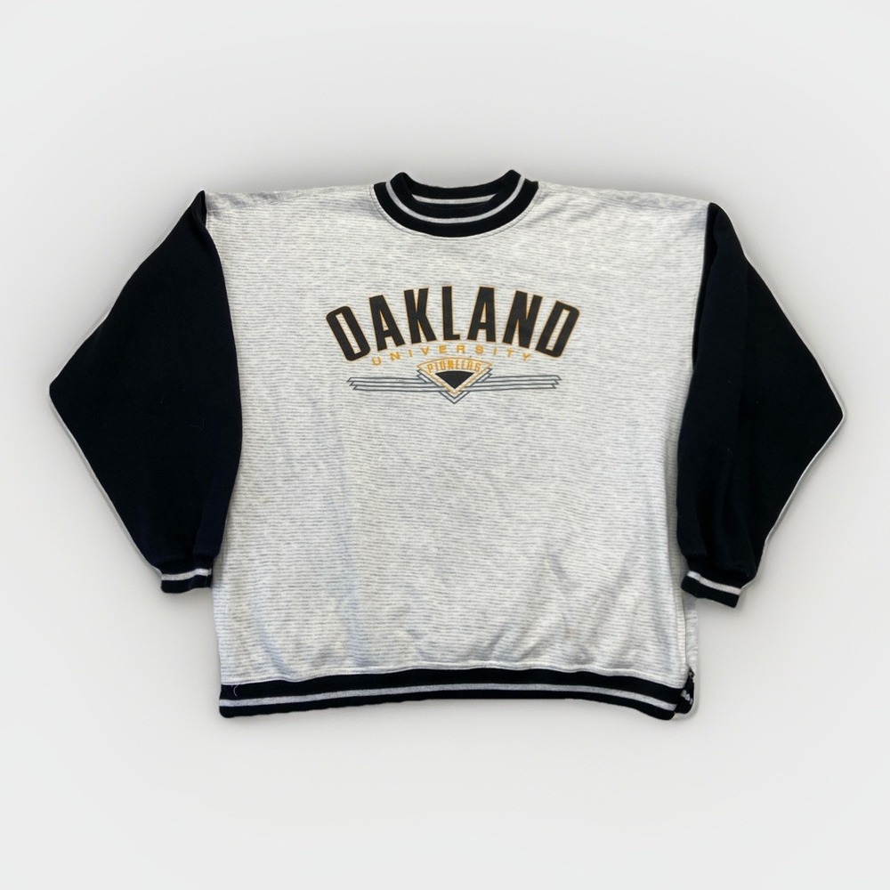 Vintage Oakland University Pioneers Sweatshirt Mens XL 90s Colorblock